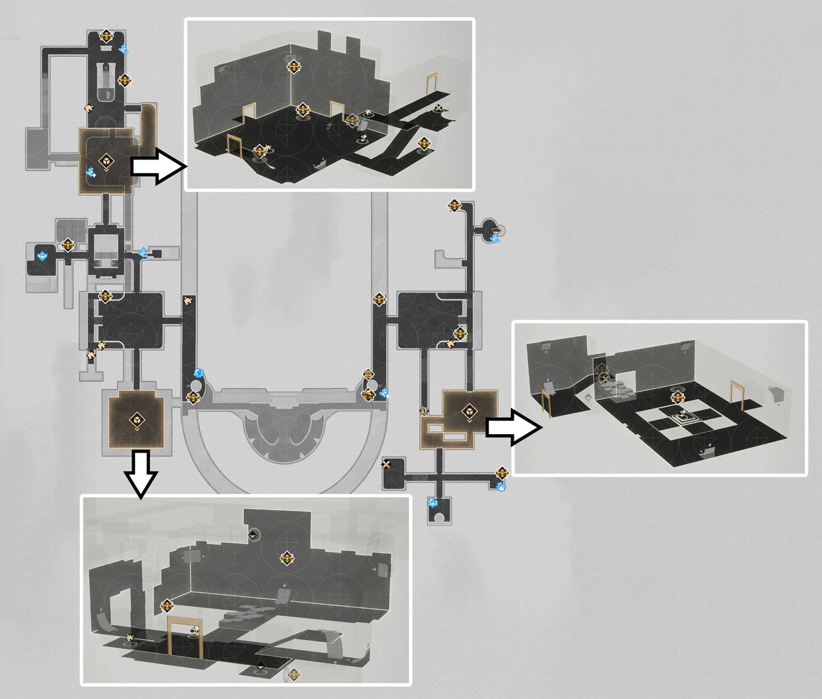 A map of The Reverie (Dreamscape)’s third floor in Honkai: Star Rail