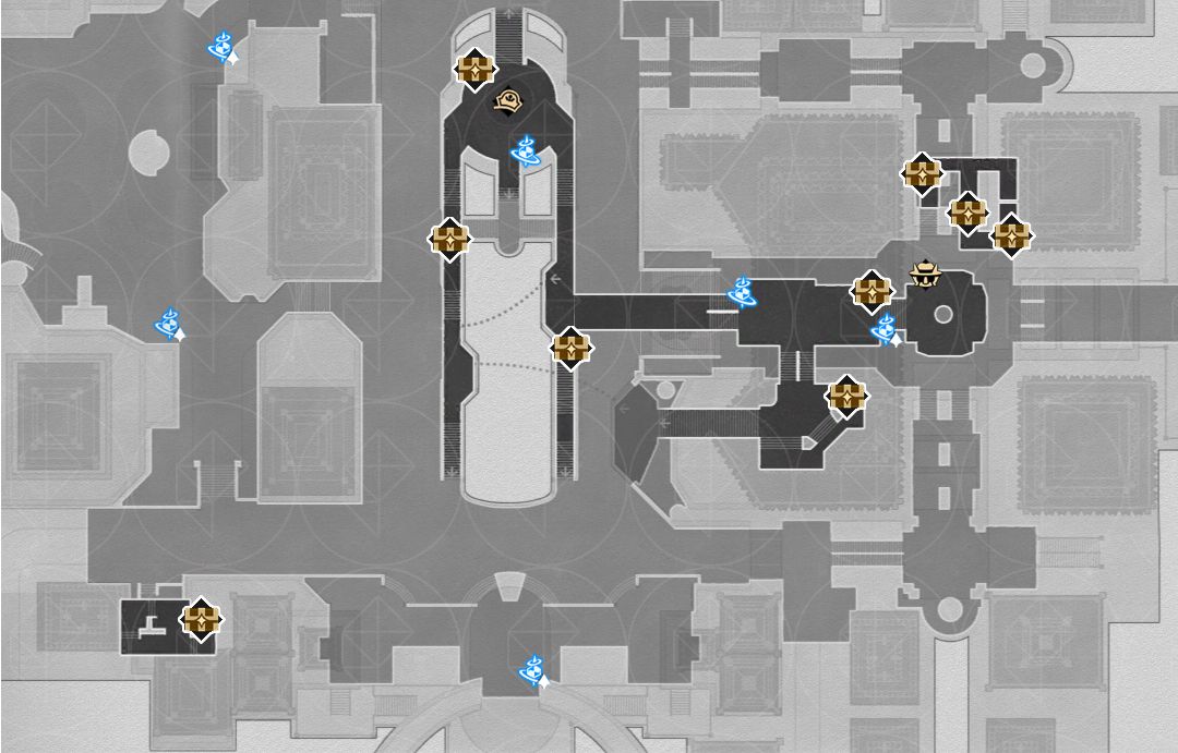 A map of Golden Hour’s first floor in Honkai: Star Rail