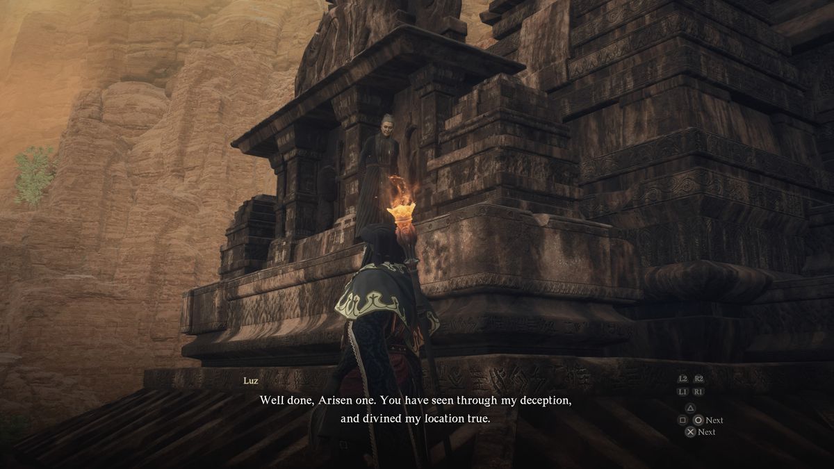 Luz speaks to the Arisen in Dragon’s Dogma 2