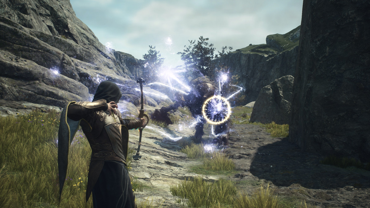 The Arisen uses the Magick Archer vocation to shoot spell arrows at enemies in Dragon’s Dogma 2.