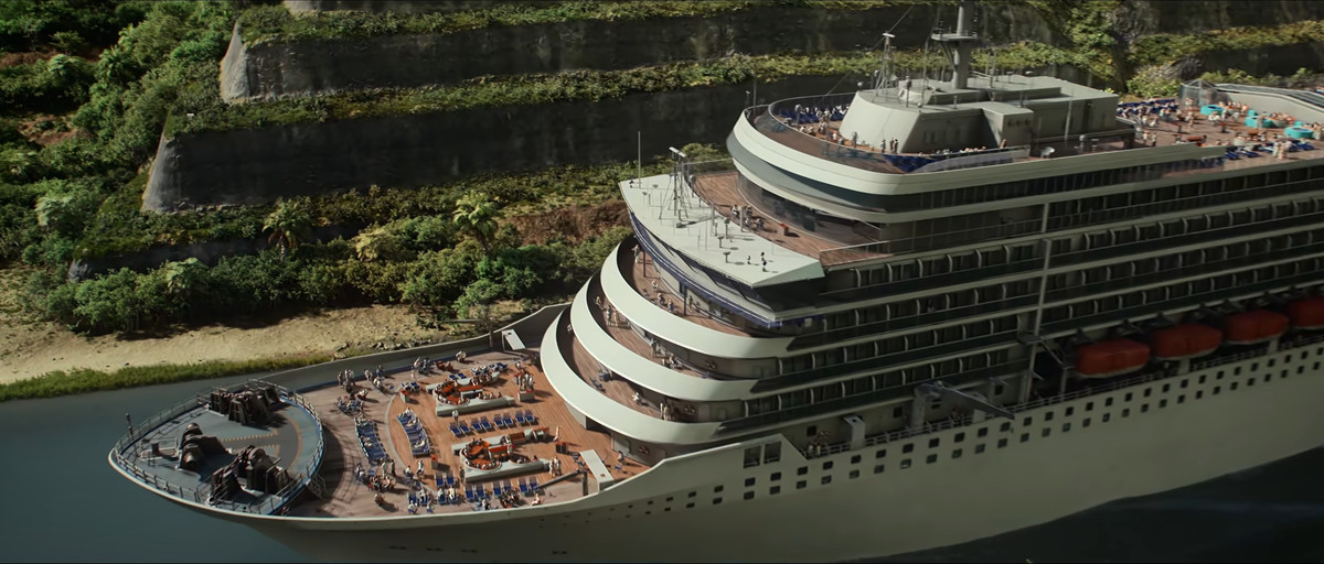 The cruise ship in Three Body Problem, travelling through the Panama Canal, all in one piece.