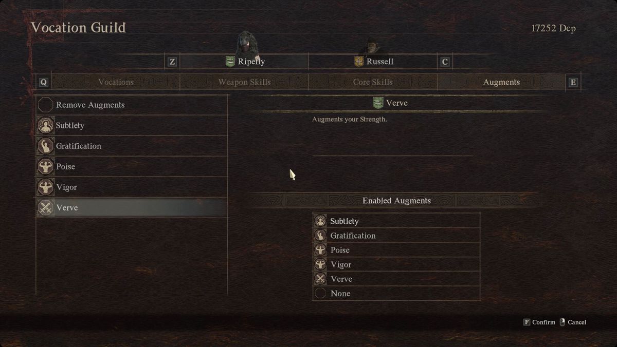 Dragon’s Dogma 2 unlocking augments at a Vocation Guild