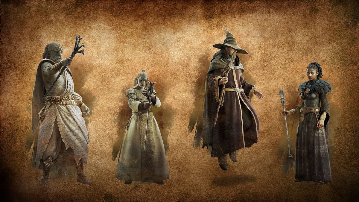 Four mages stand ready to cast magic in Dragon’s Dogma 2