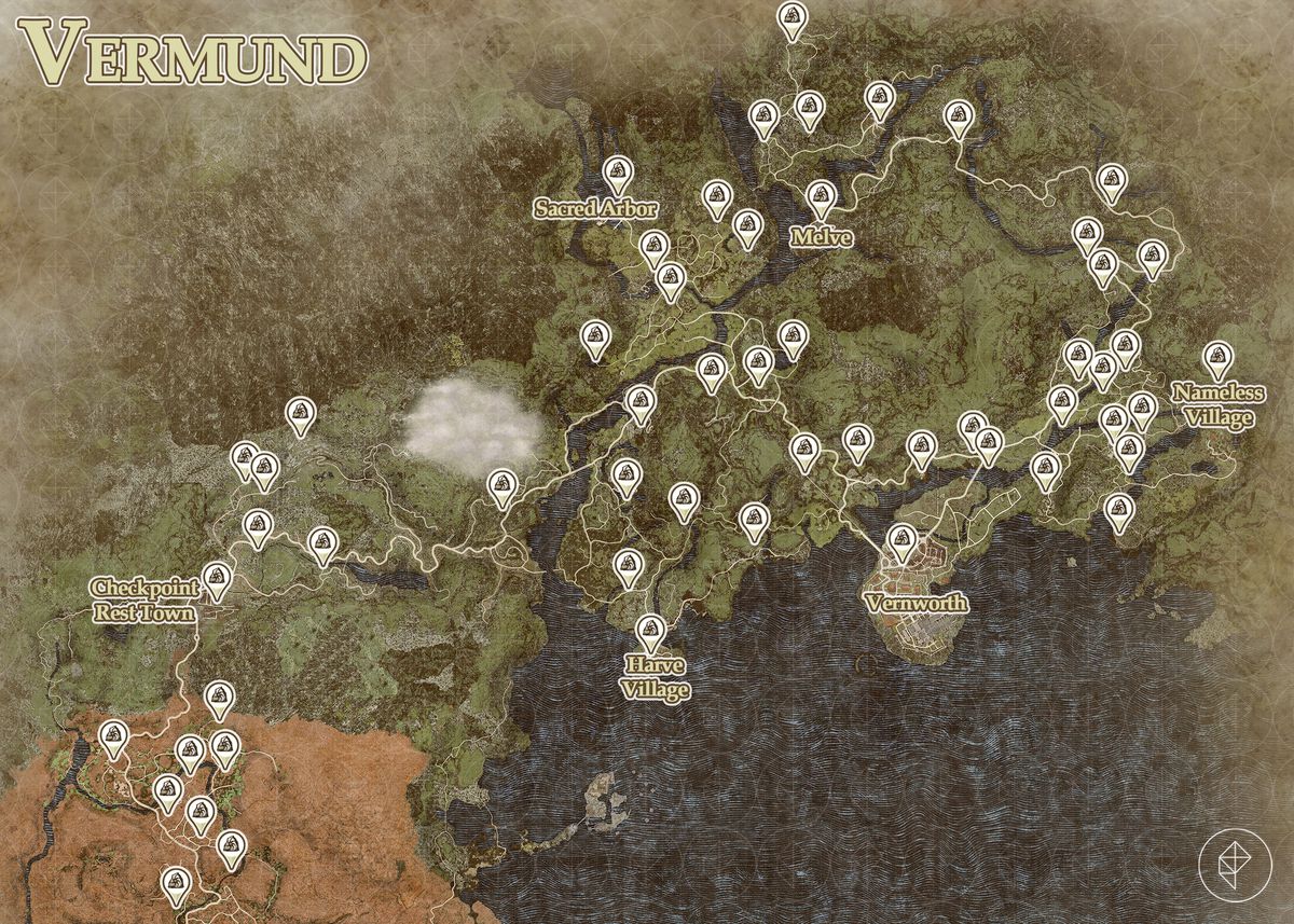 A map shows all riftstone locations in Vermund in Dragon’s Dogma 2.