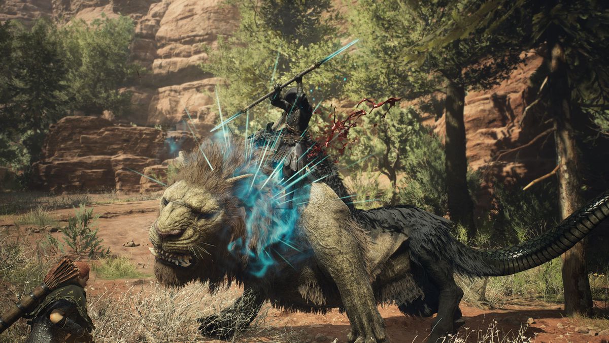 An Arisen takes down a big chimera in Dragon’s Dogma 2