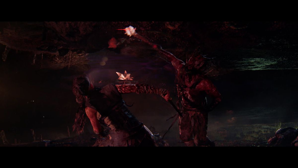 Hellblade 2 Senua fighting a draugar