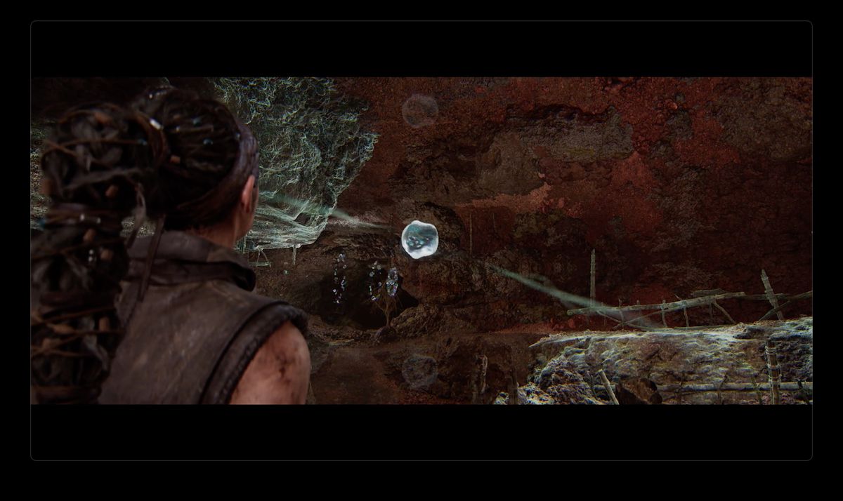 Hellblade 2 flipping the path (again) to reach the third stone ball during the third hiddenfolk puzzle