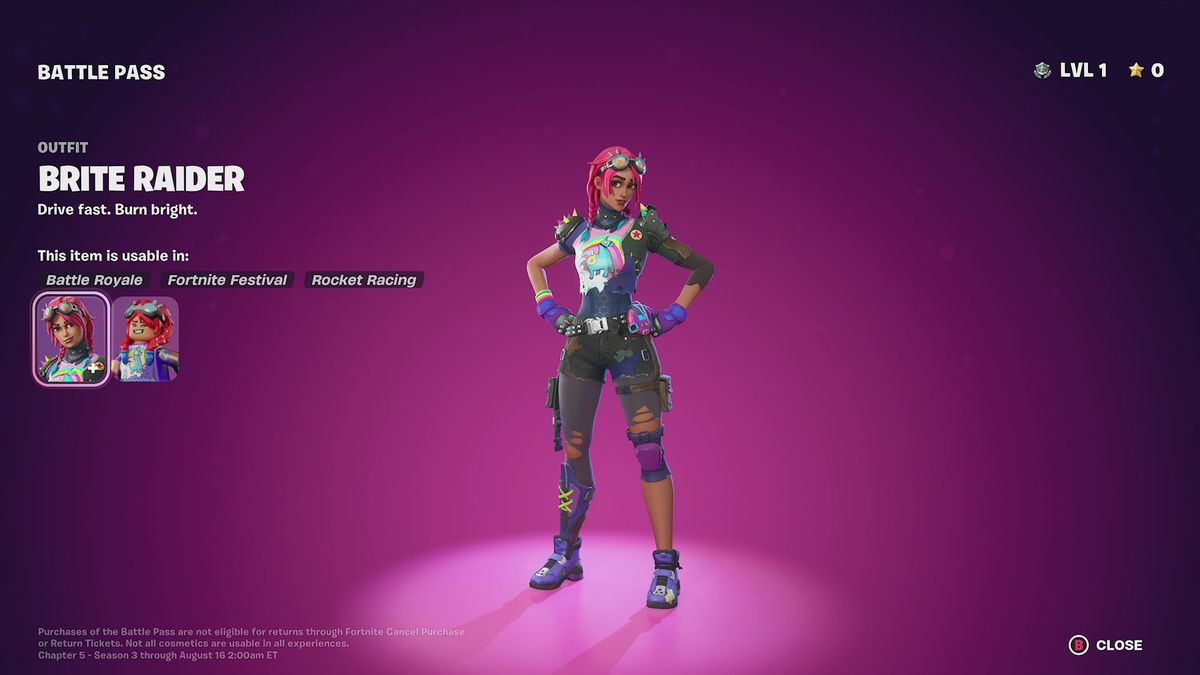 Brite Raider&nbsp;in Fortnite Chapter 5 Season 3’s battle pass