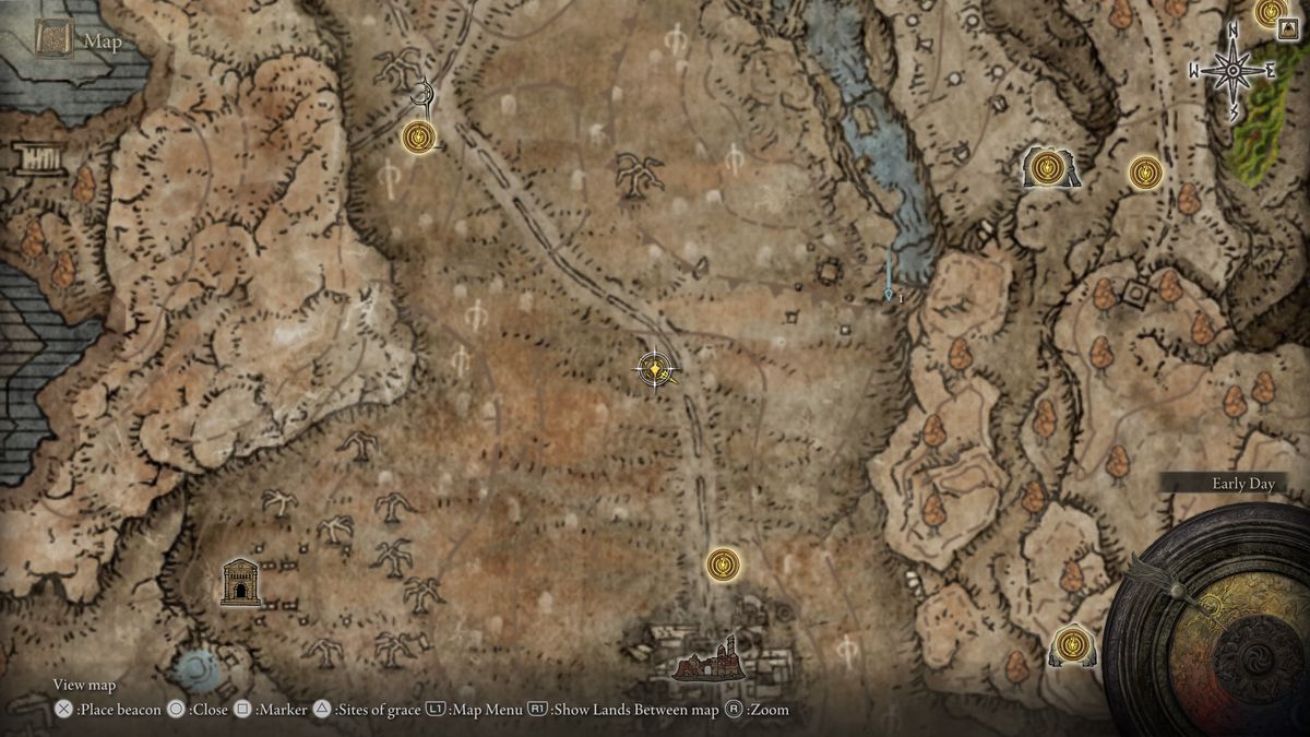 A map showing the location of a boss in Elden Ring: Shadow of the Erdtree