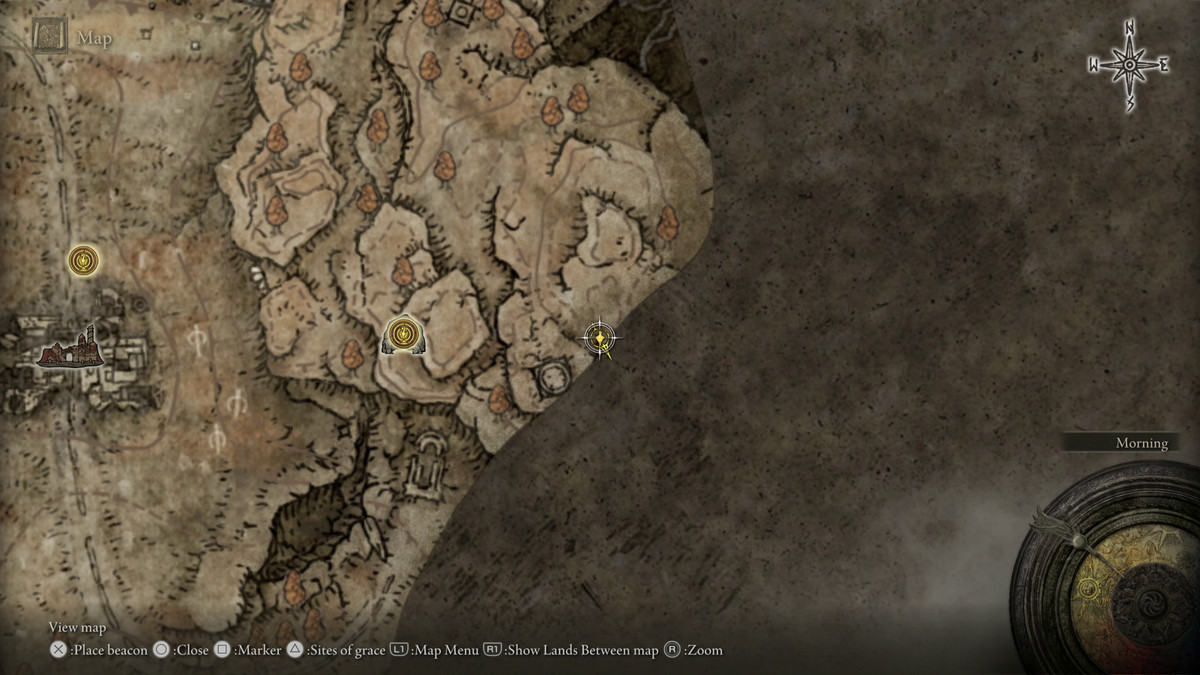 A map showing the location of a boss in Elden Ring: Shadow of the Erdtree