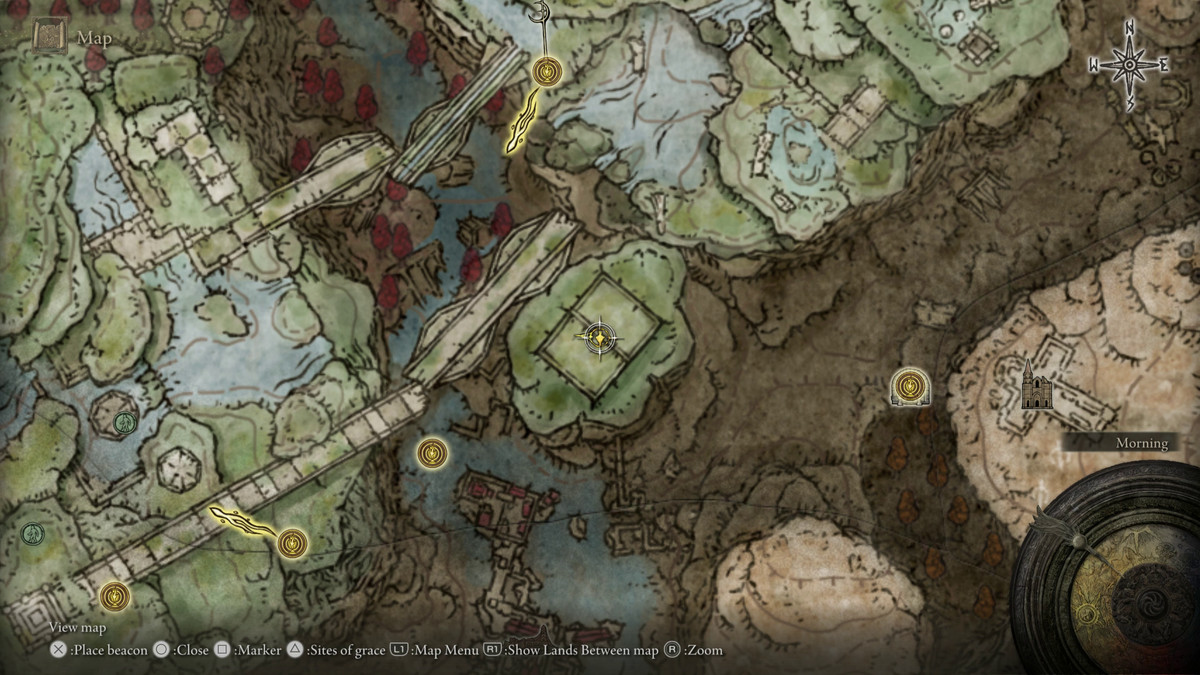 A map showing the location of a boss in Elden Ring: Shadow of the Erdtree