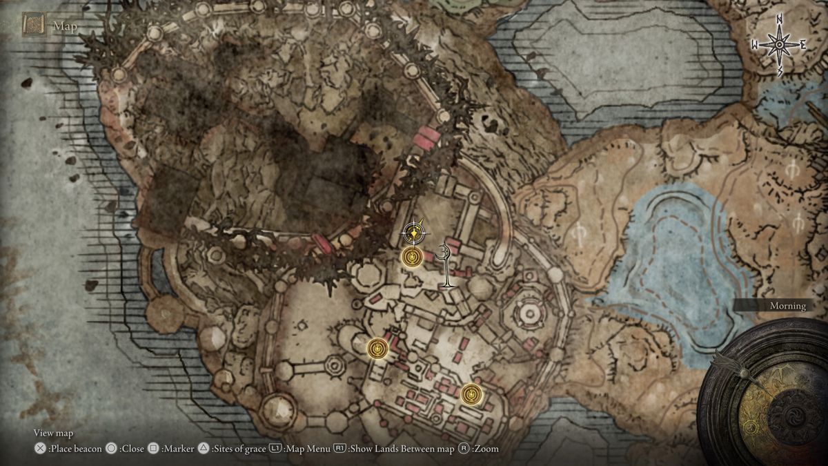 A map showing the location of a boss in Elden Ring: Shadow of the Erdtree