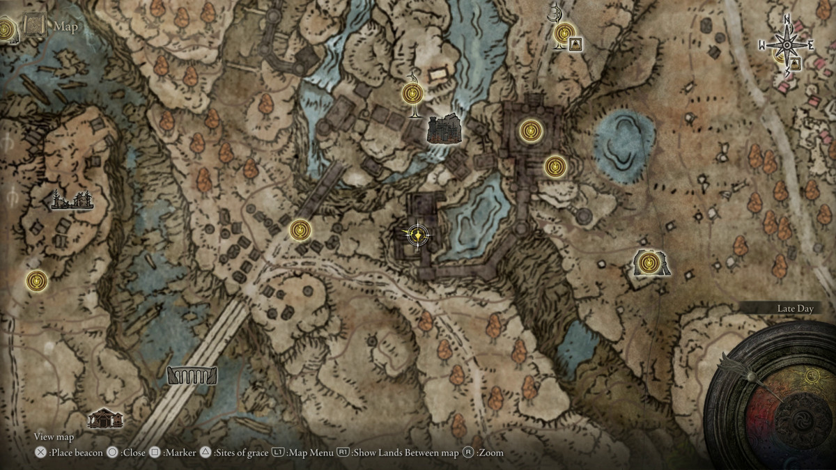 A map showing the location of a spell in Elden Ring: Shadow of the Erdtree