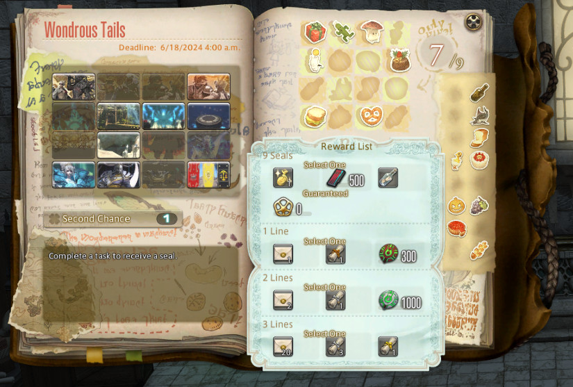 An open Wondrous Tails book in FFXIV