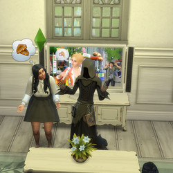 Gabriella happily chats with the Grim Reaper about grilled cheese, moments after Rob’s death.