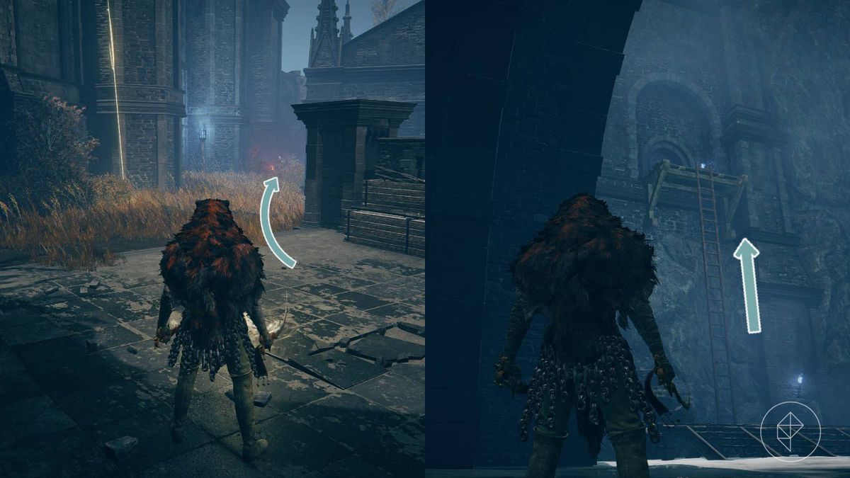 Character progressing through Castle Ensis in Elden Ring’s DLC, Shadow of the Erdtree.