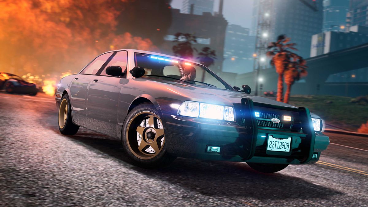 GTA Online promo art for Vapid Unmarked Cruiser