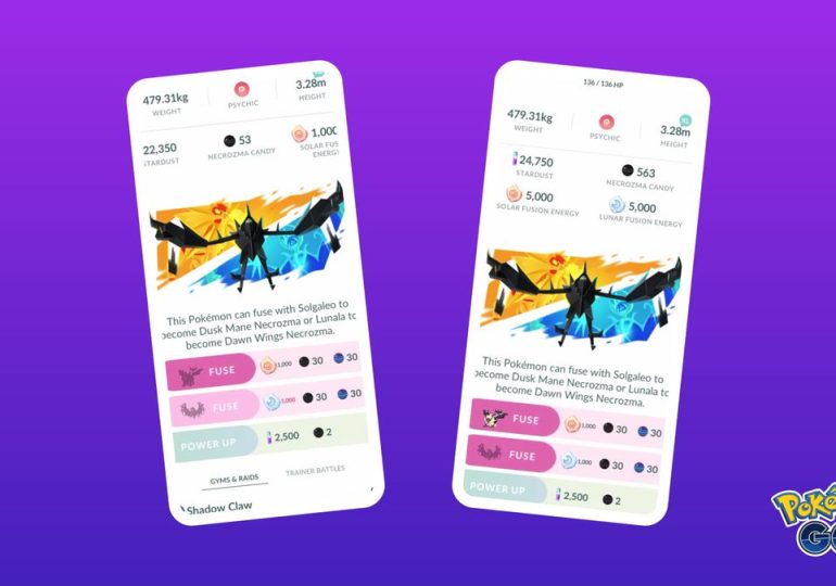 How to get Dusk Mane and Dawn Wings Necrozma with Fusion in Pokémon Go