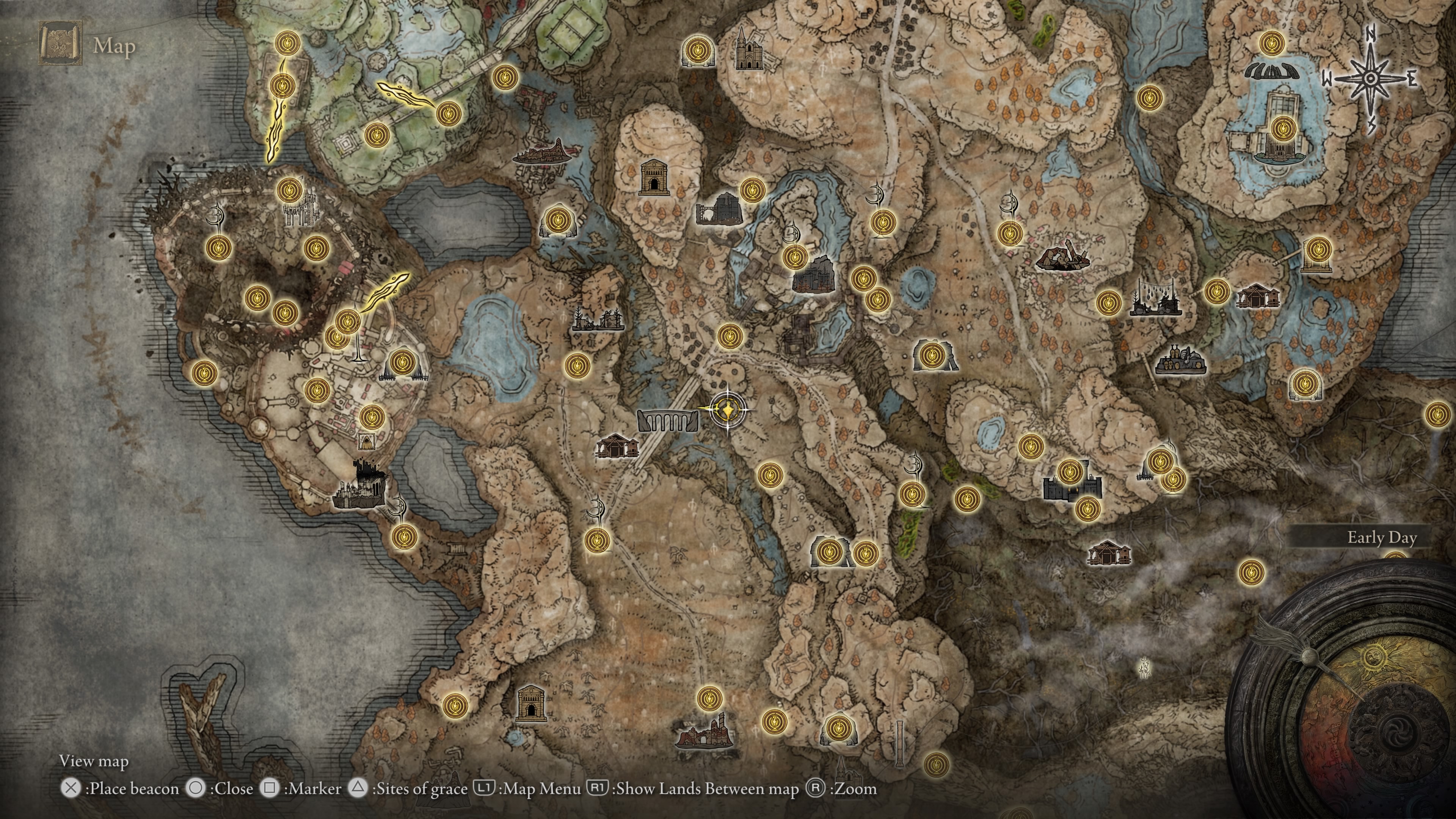 A map showing the location of a weapon in Elden Ring: Shadow of the Erdtree