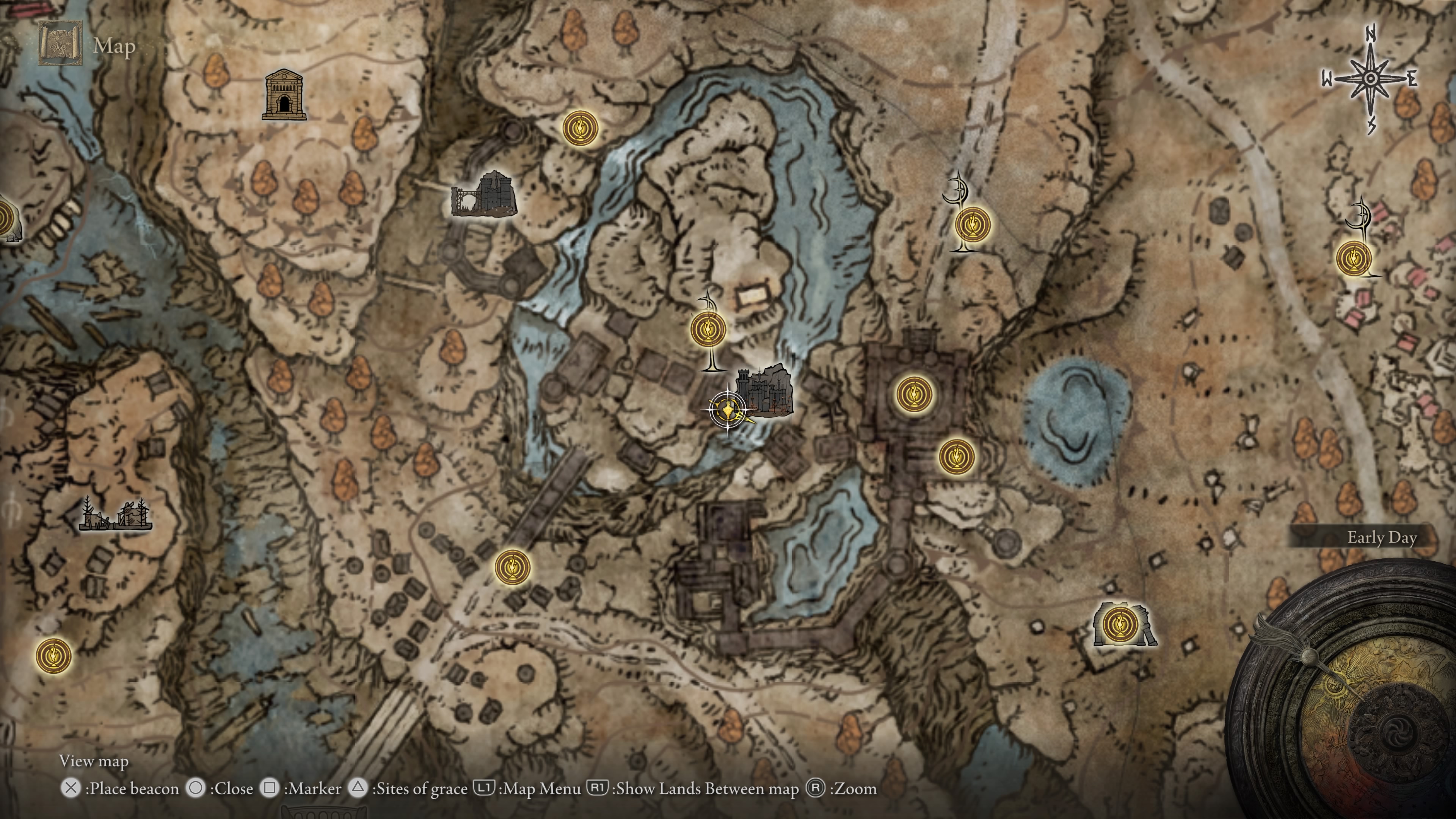 A map showing the location of a weapon in Elden Ring: Shadow of the Erdtree