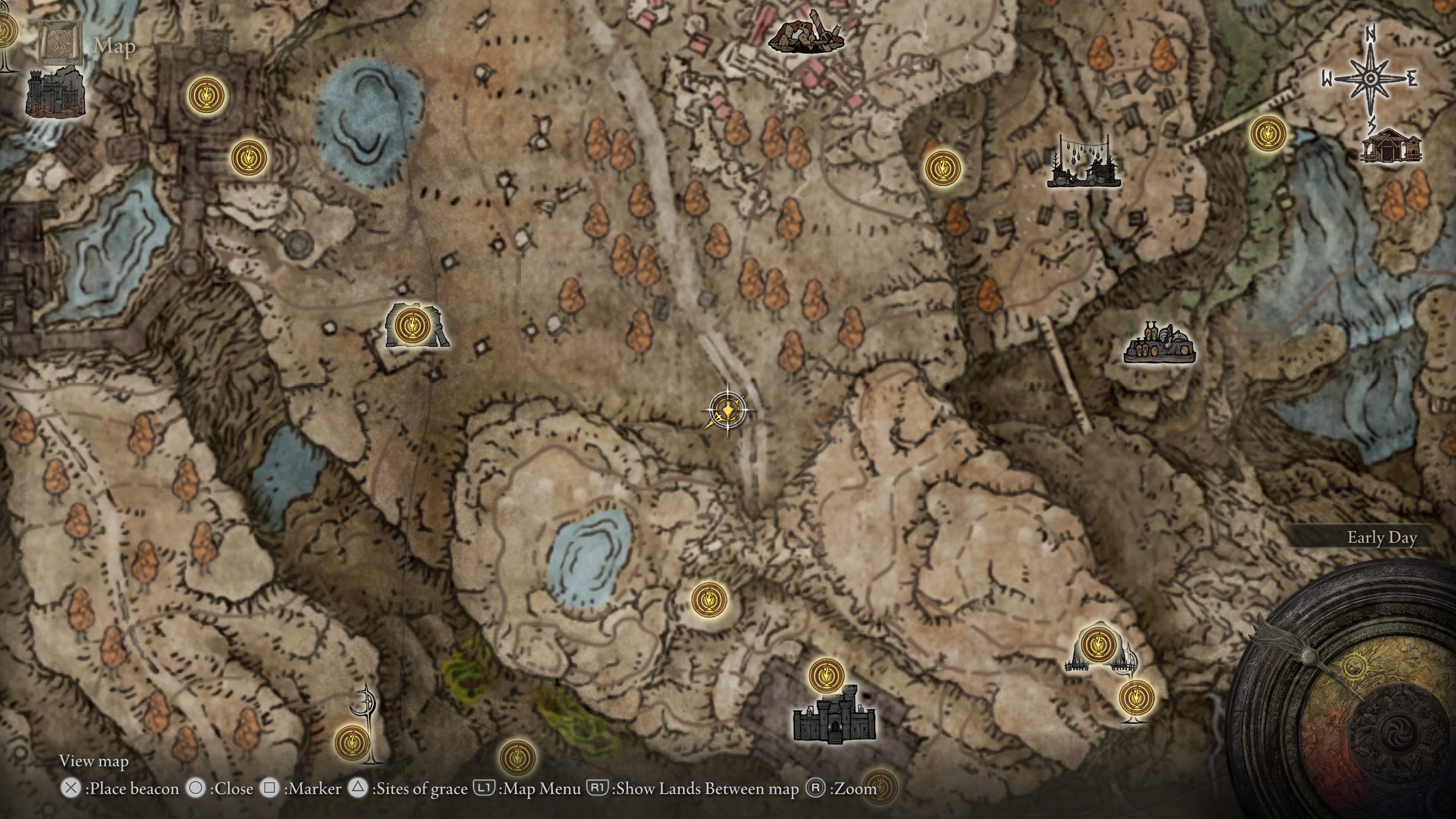 A map showing the location of a weapon in Elden Ring: Shadow of the Erdtree