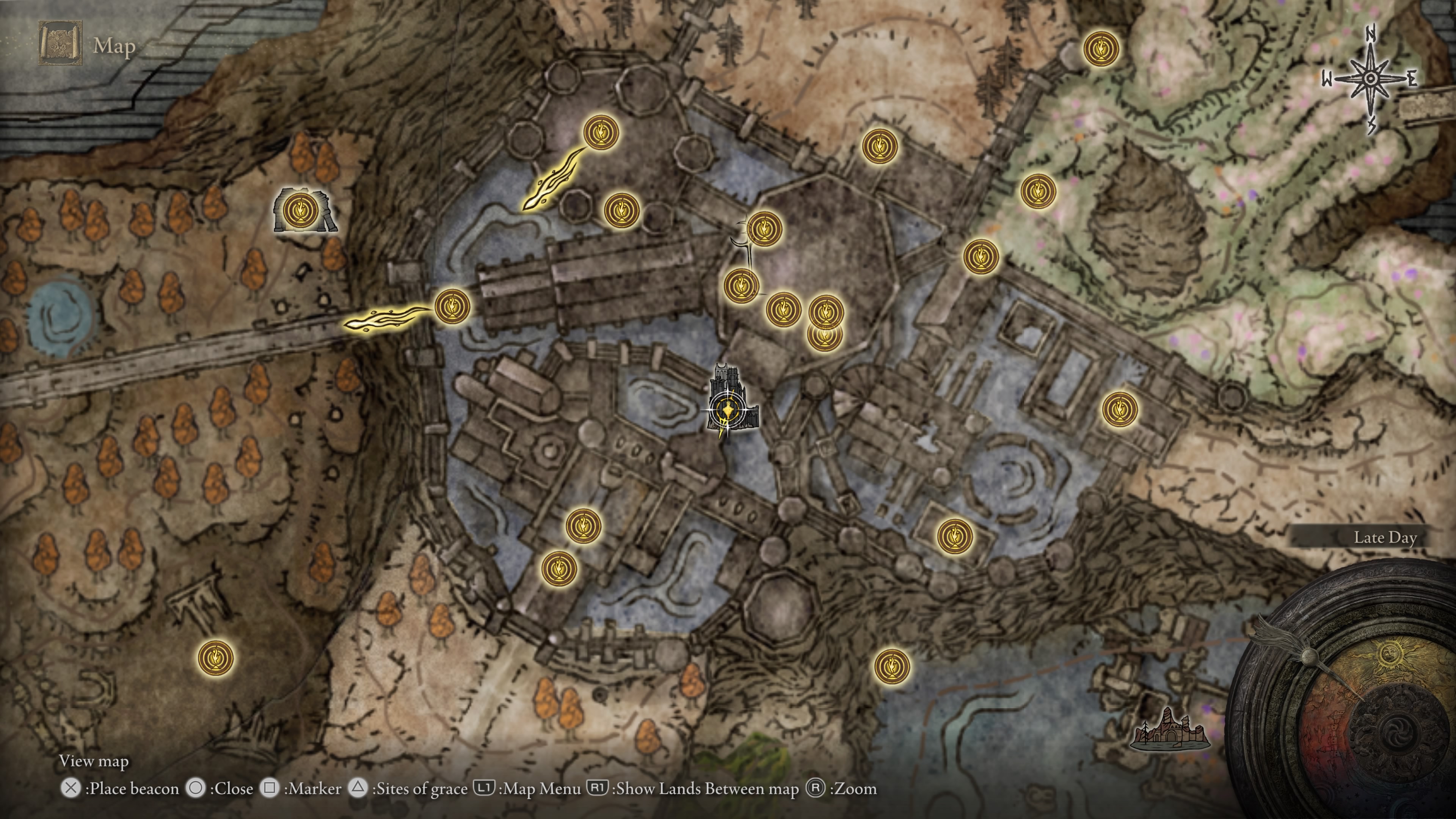 A map showing the location of a weapon in Elden Ring: Shadow of the Erdtree