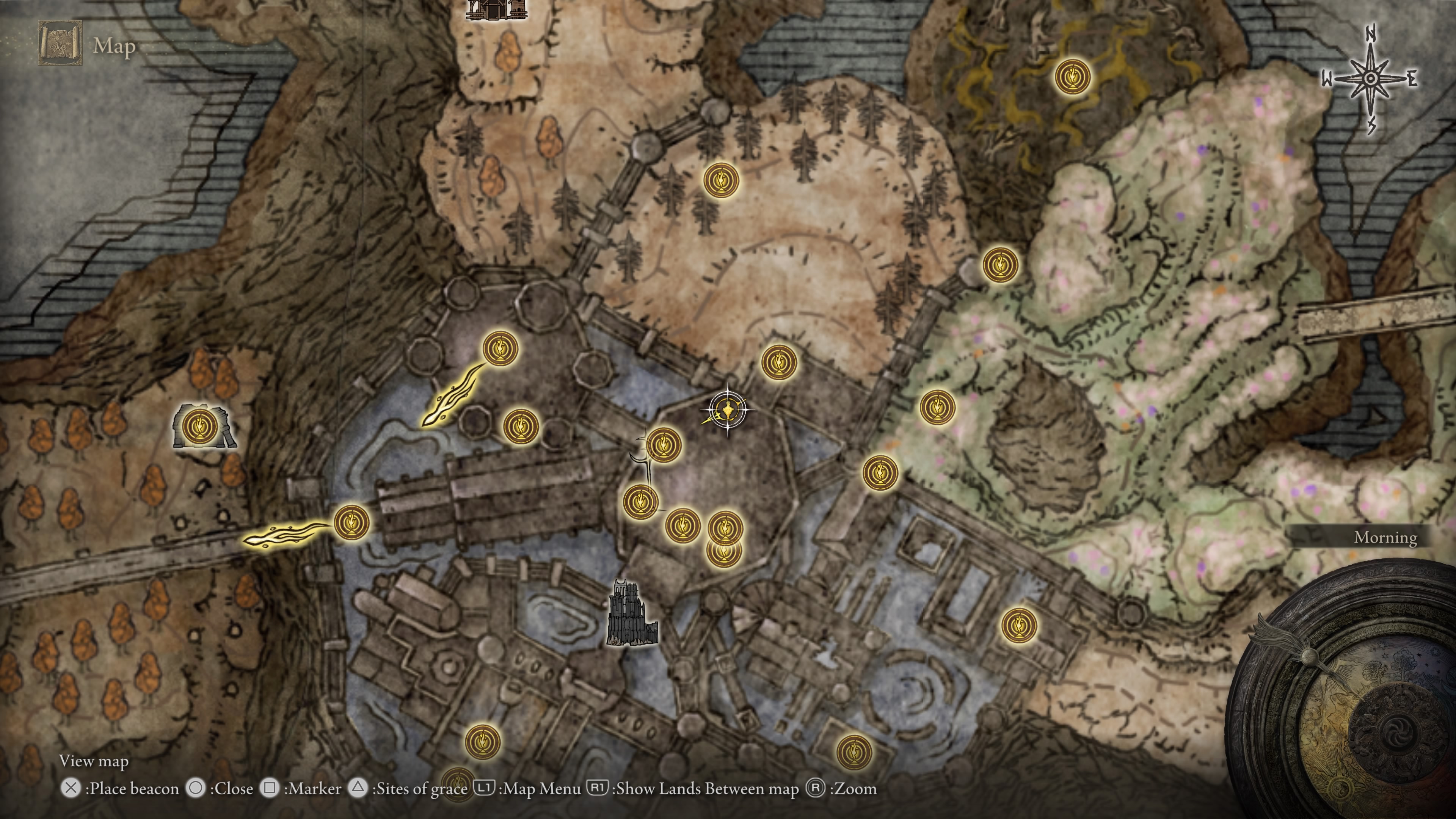 A map showing the location of a weapon in Elden Ring: Shadow of the Erdtree