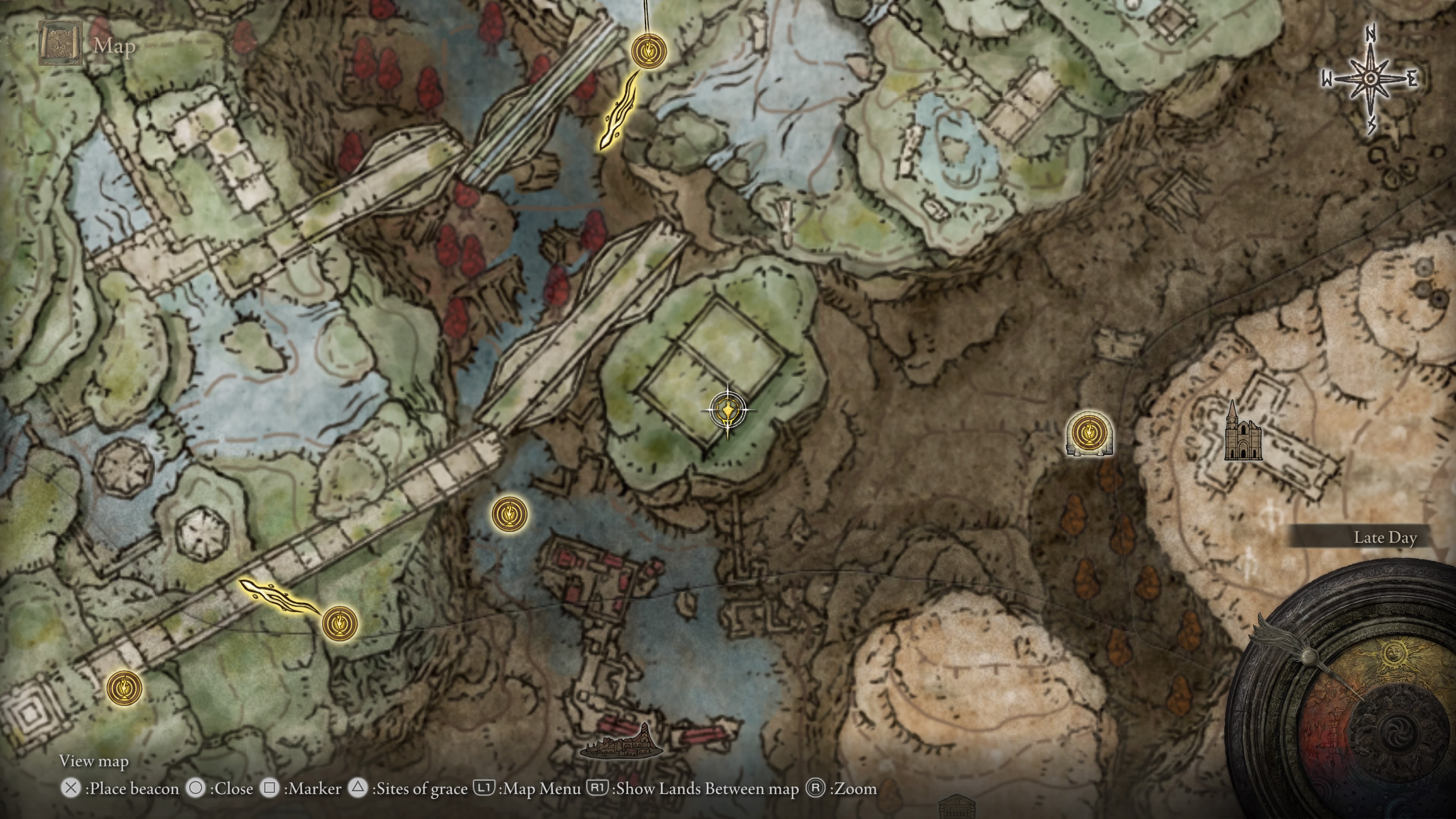 A map showing the location of a weapon in Elden Ring: Shadow of the Erdtree