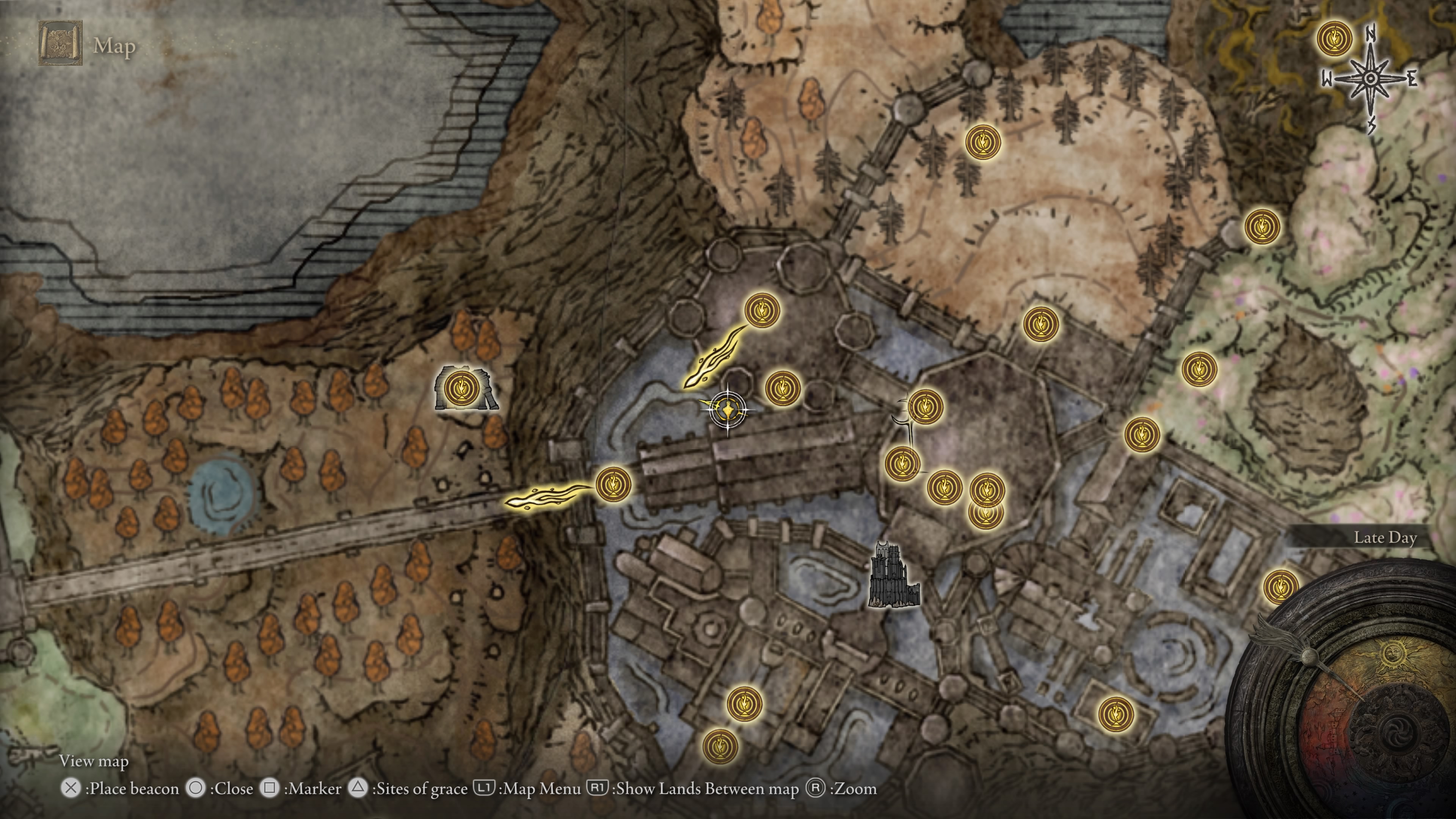 A map showing the location of a weapon in Elden Ring: Shadow of the Erdtree