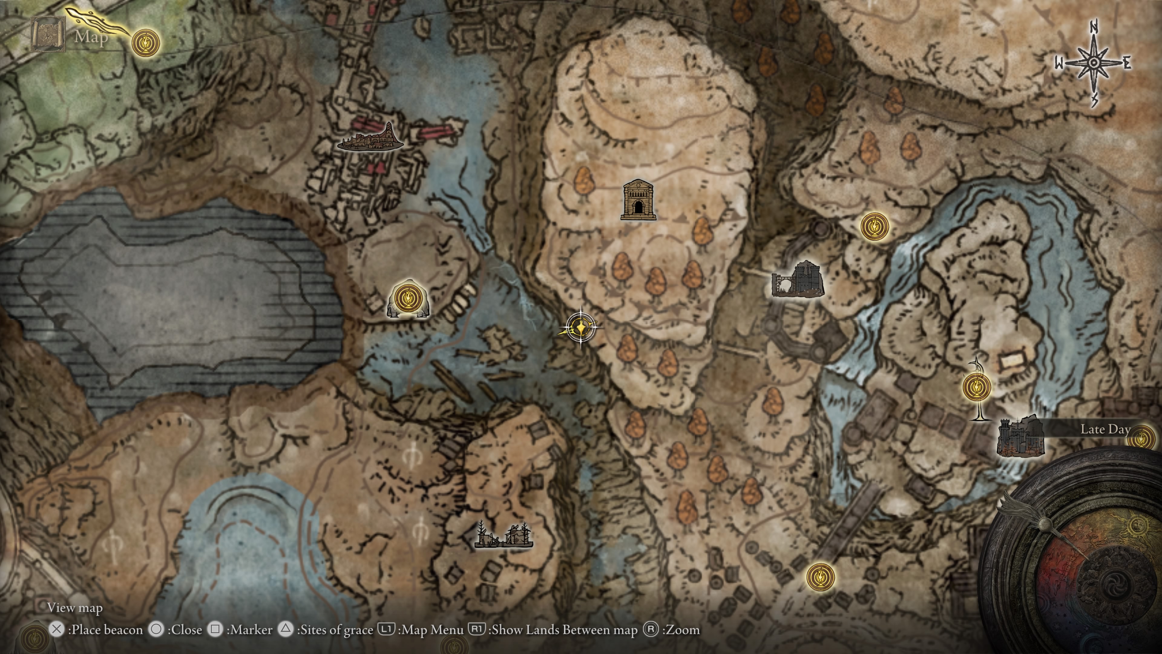 A map showing the location of a weapon in Elden Ring: Shadow of the Erdtree