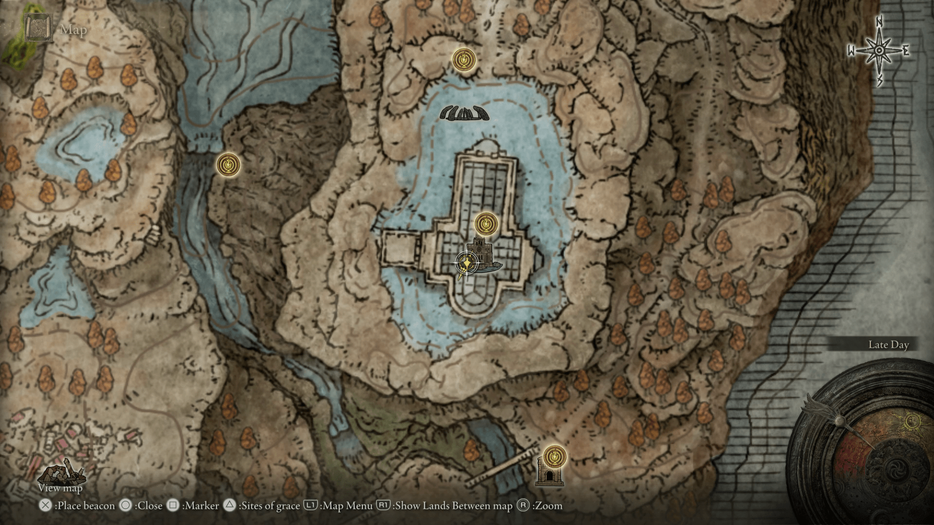 A map showing the location of a weapon in Elden Ring: Shadow of the Erdtree