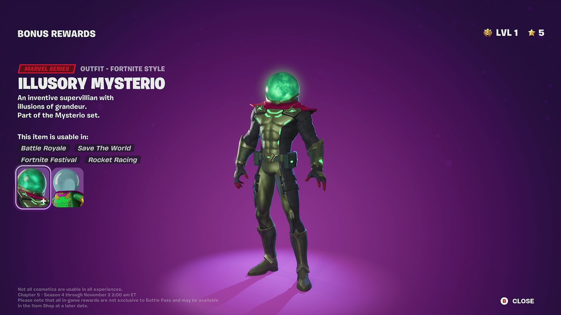 Illusory Mysterio in Fortnite