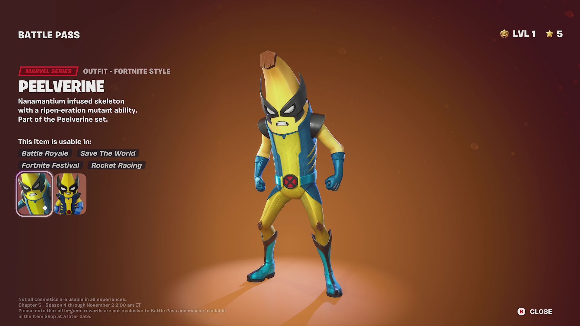 Peelverine skin in Fortnite