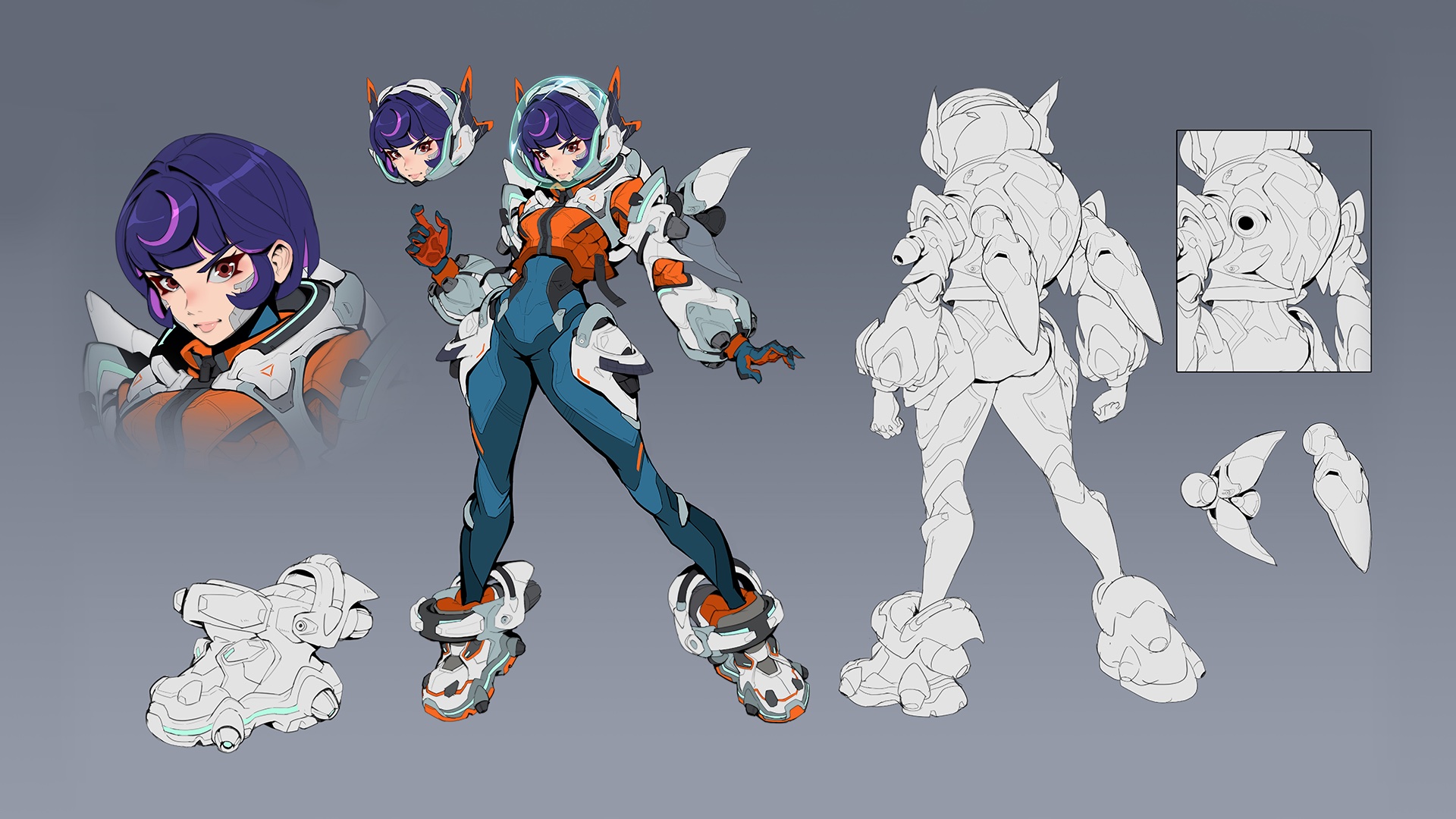 Early concept art of Juno from Overwatch 2