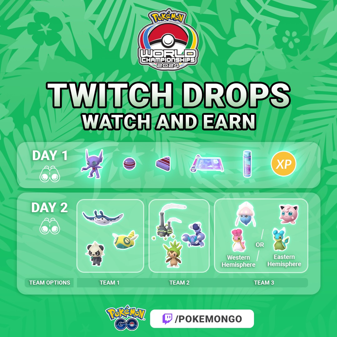 Pokémon Go Twitch drop times for 2024 Pokémon World Championships codes