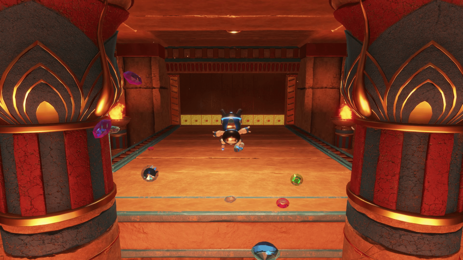 Astro searches for the hidden level in Hieroglitch Pyramid in Astro Bot