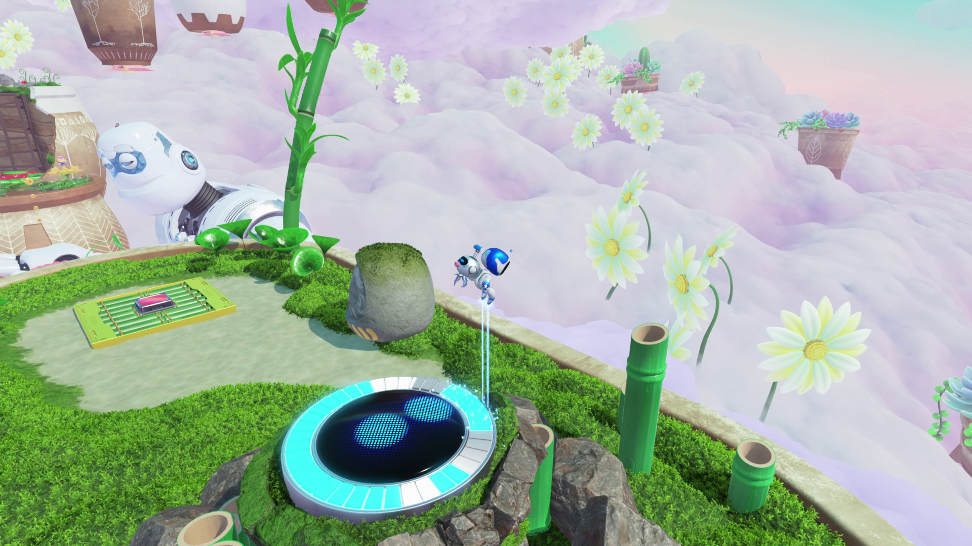 Astro searches for the hidden level in Balloon Breeze in Astro Bot