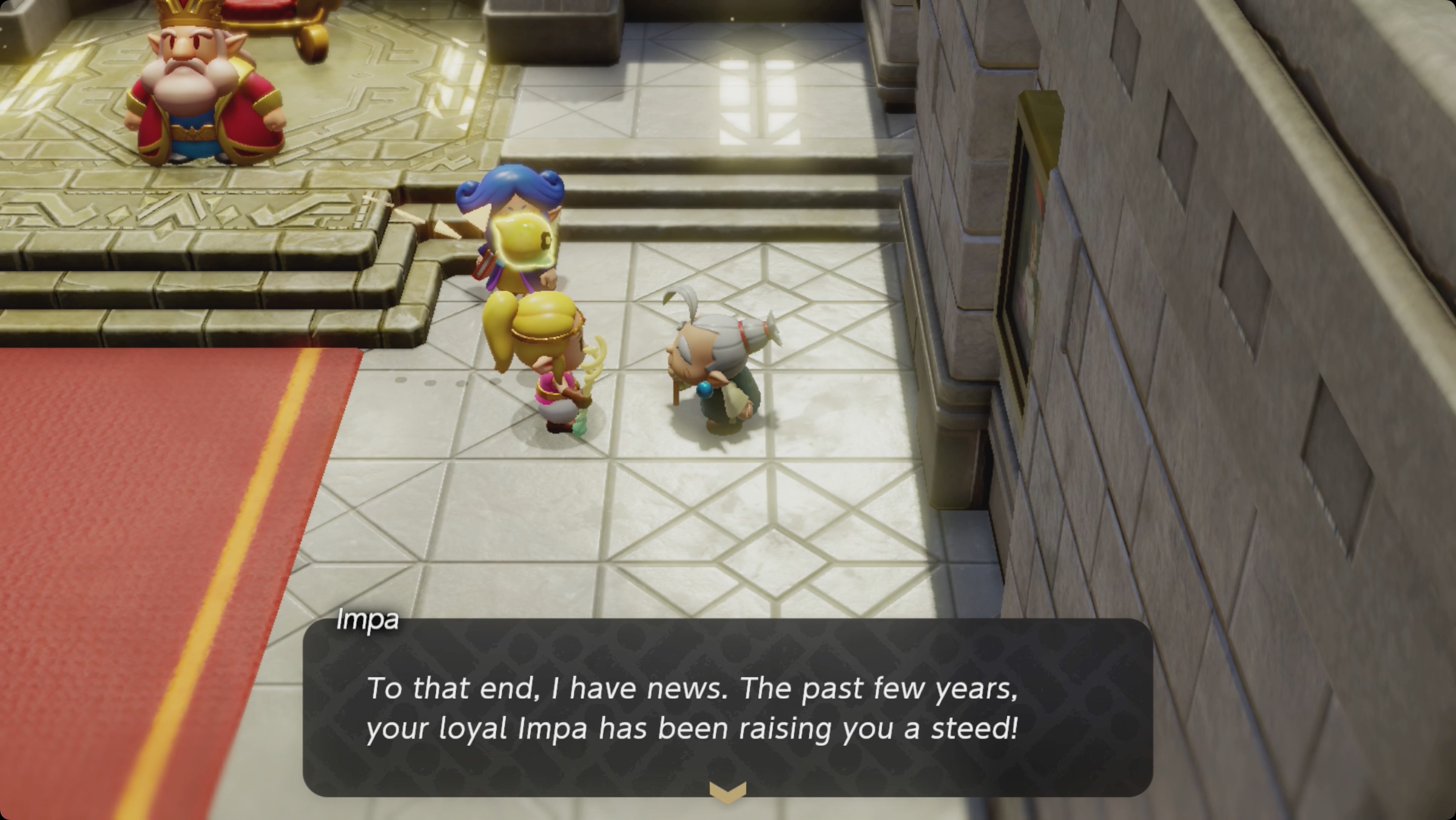 Zelda: Echoes of Wisdom Impa in the throne room