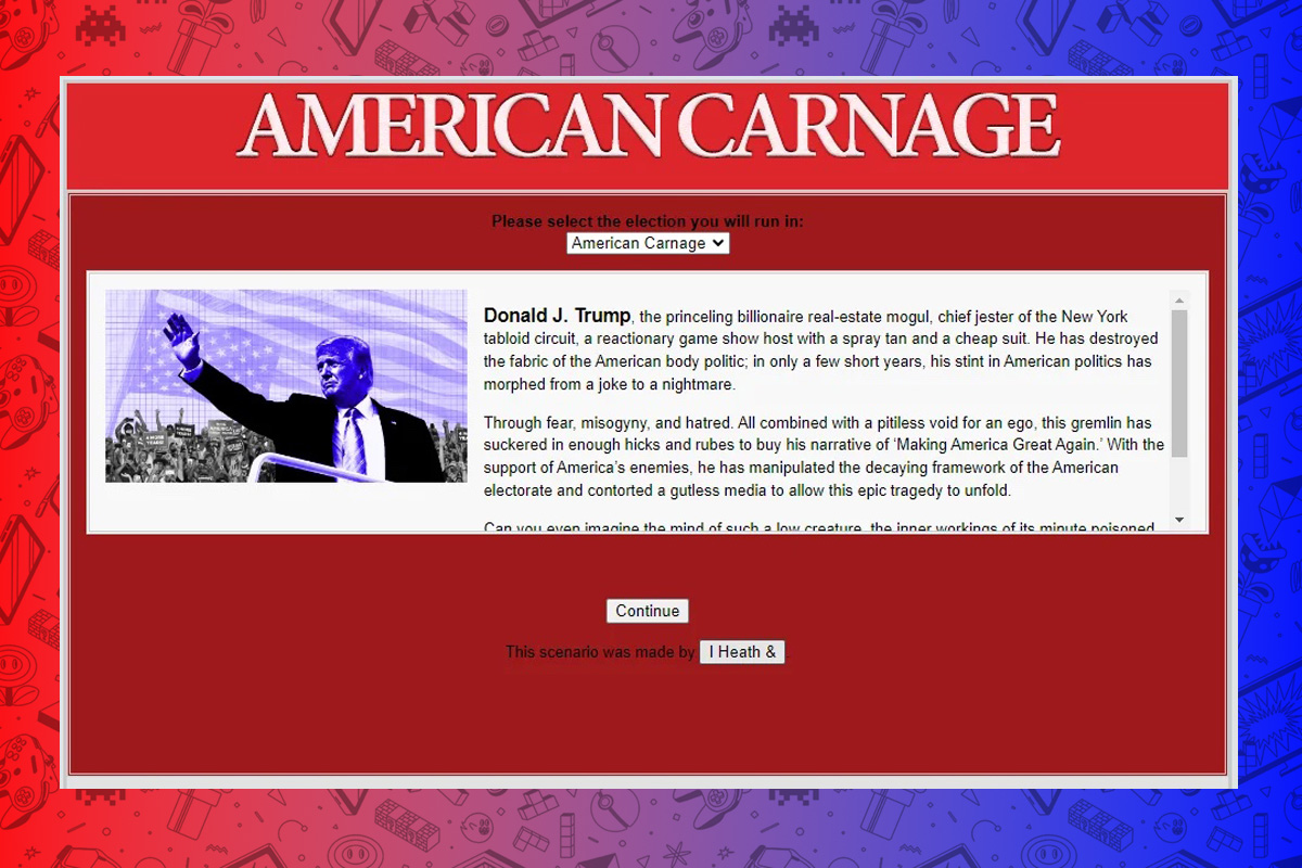 American Carnage campaign trail mod landing page