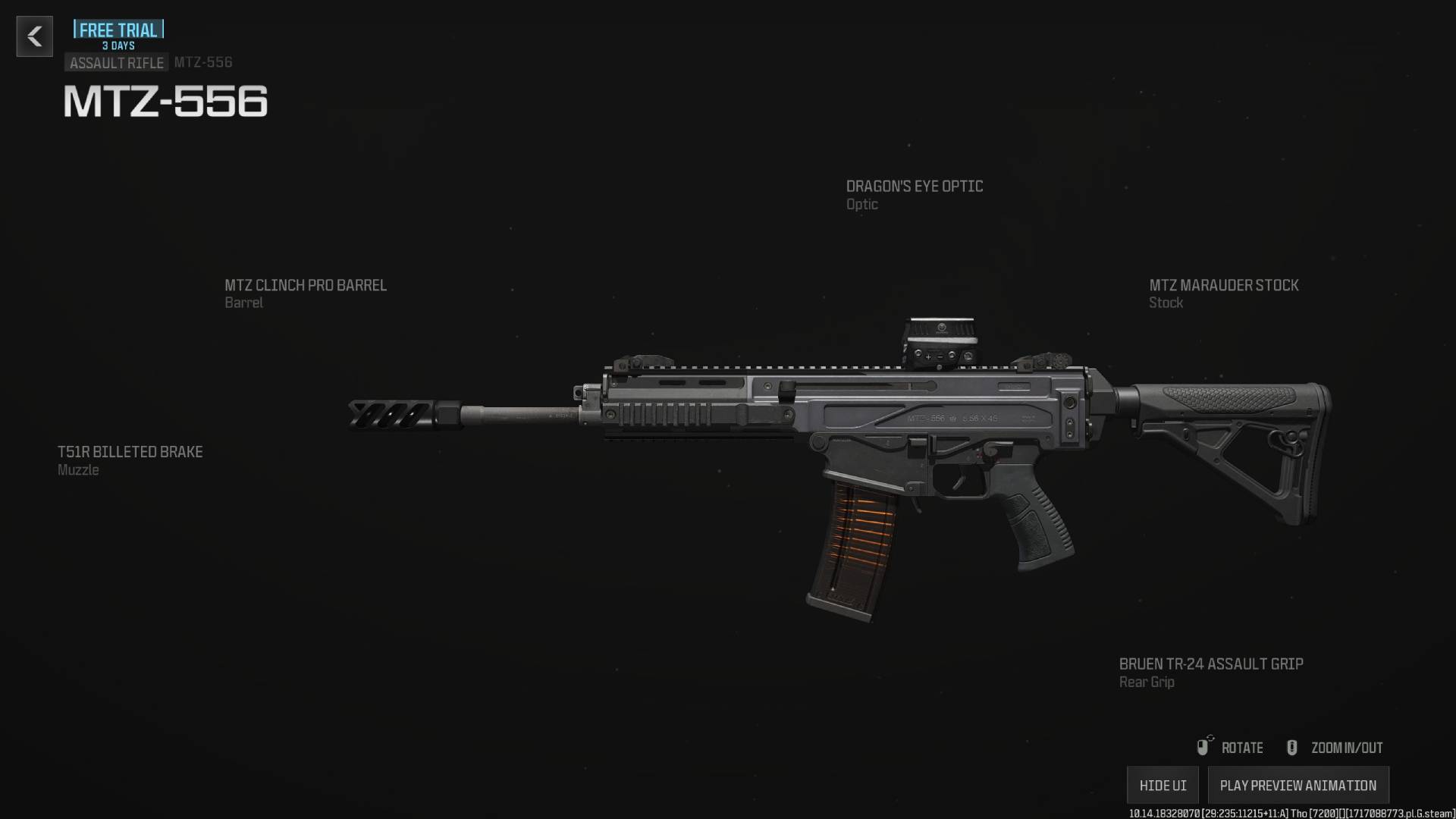 A menu shows the MTZ 556 as one of the best guns in Call of Duty MW3 as of season 4.