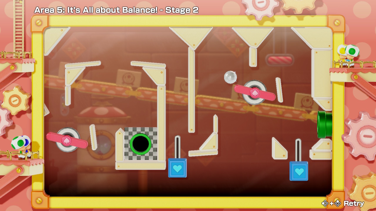 A screenshot of Super Mario Party Jamboree featuring a simplified pinball-like minigame