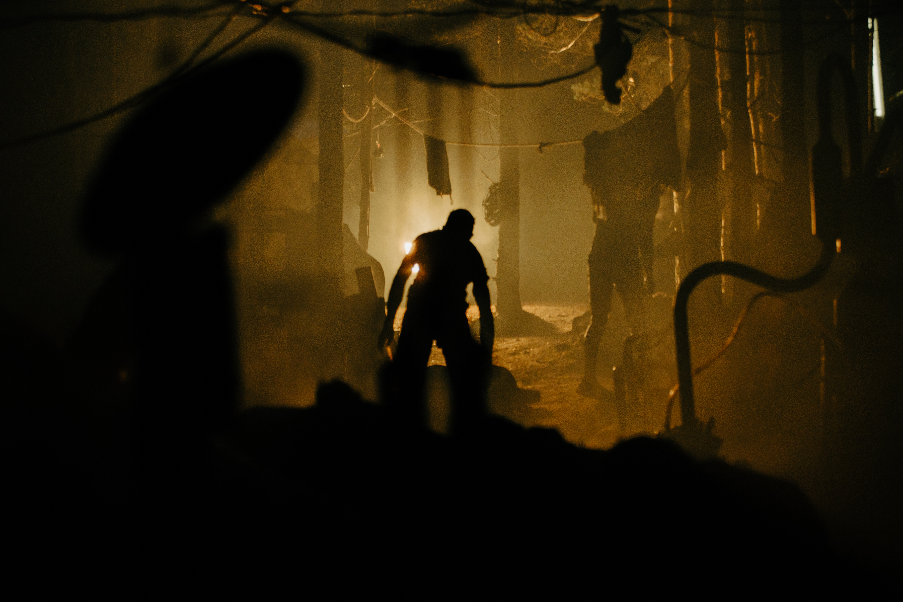 A still from Azrael, with a Burned One seen in silhouette