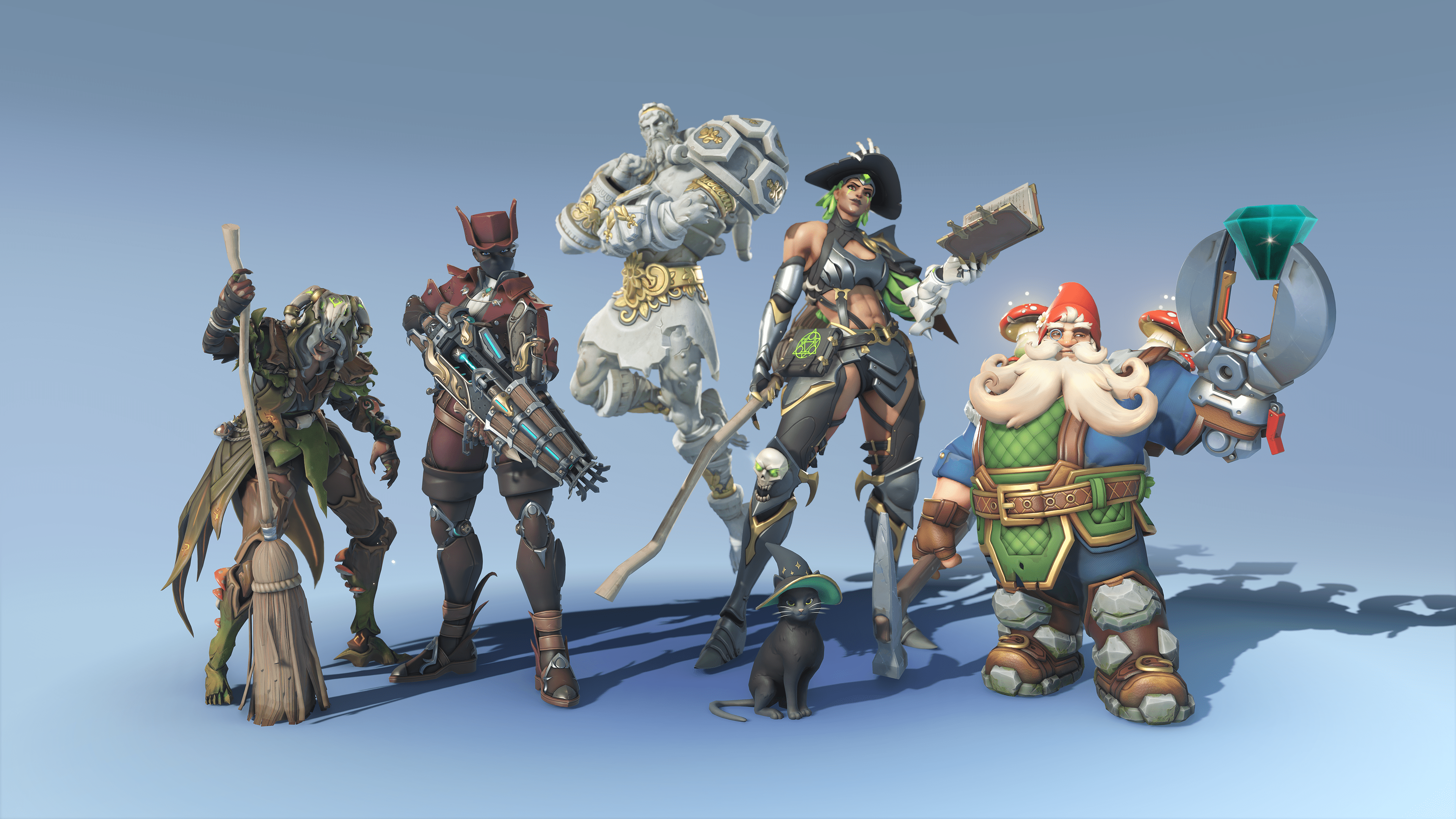 Season 13 legendary skins for Ana, Sojourn, Sigma, Junker Queen, and Torbjorn