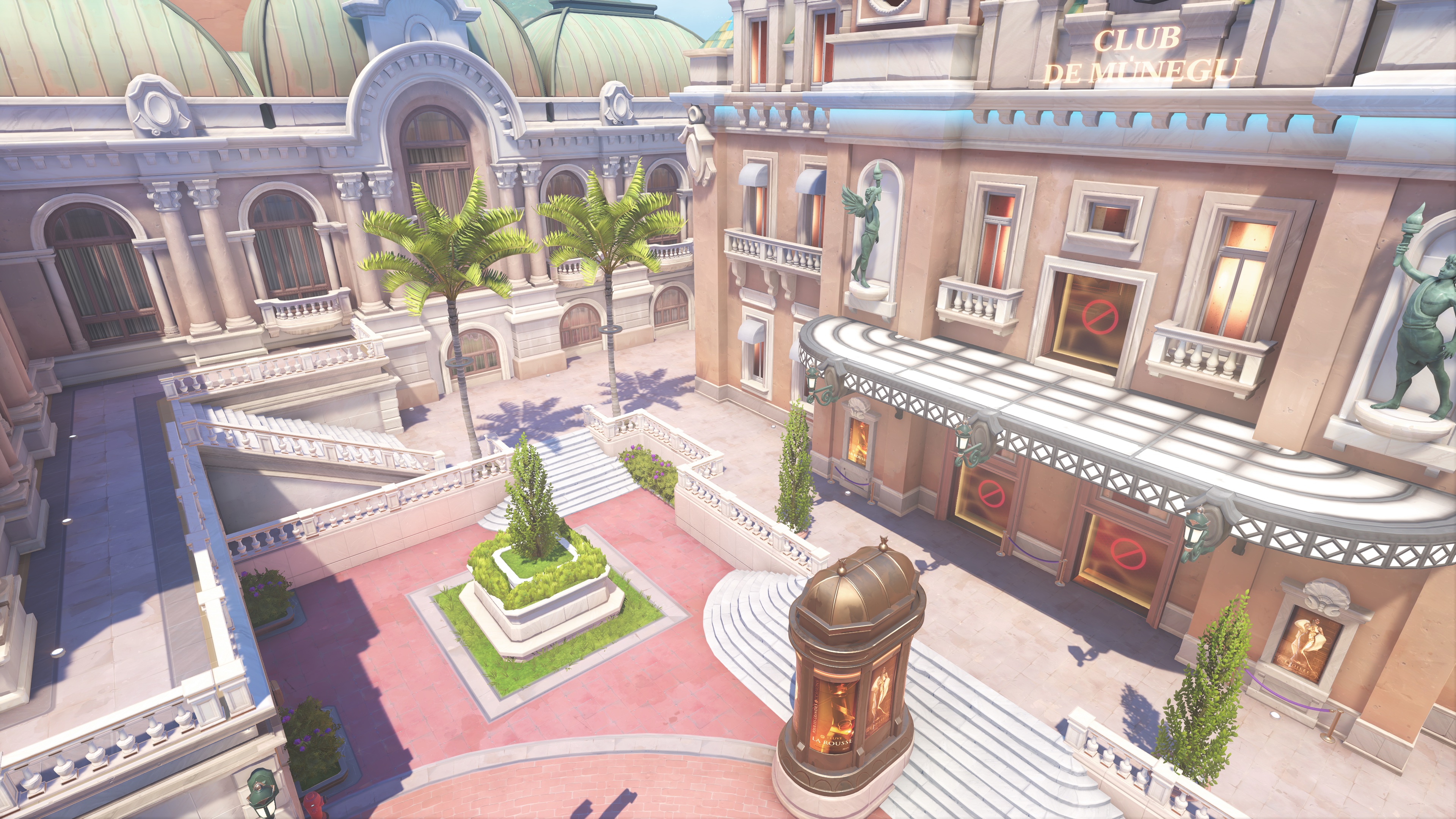 A screenshot from the reworked Circuit Royal attackers spawn in Overwatch 2