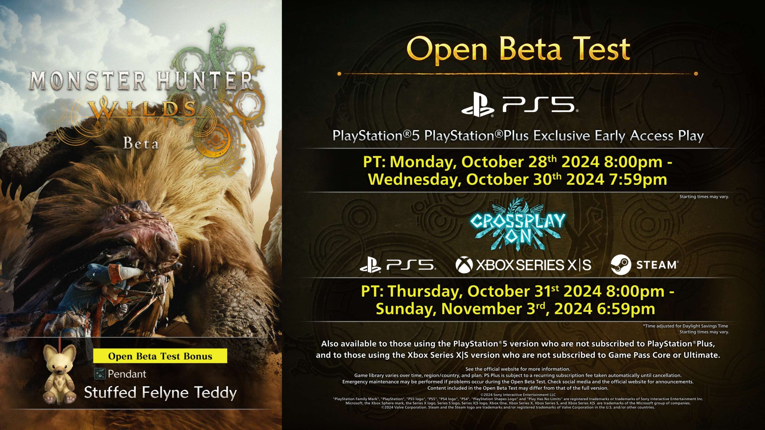 When does the Monster Hunter Wilds open beta start, and how do you get access?