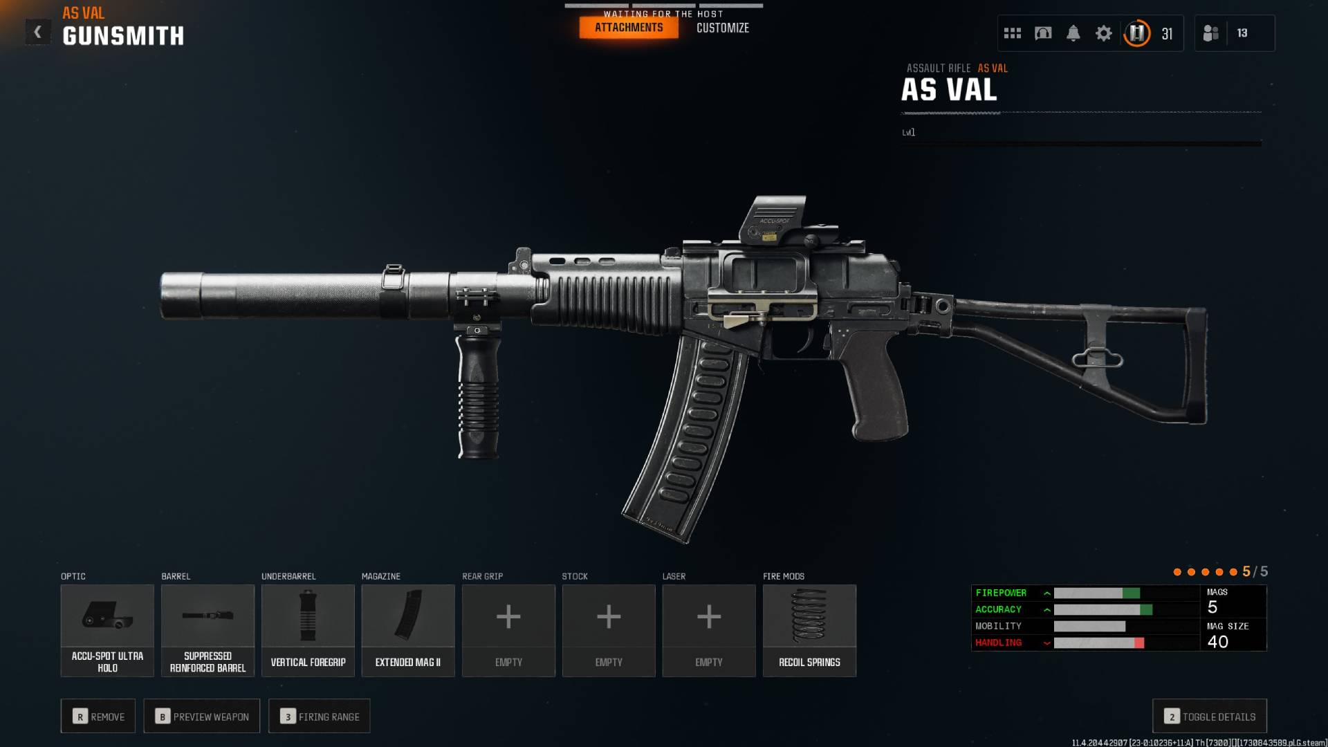 A menu shows the best loadout for the AS VAL in Black Ops 6