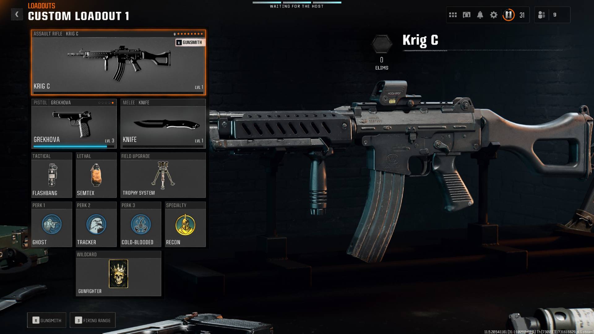 A menu shows the best class and loadouts for the Krig C in Black Ops 6