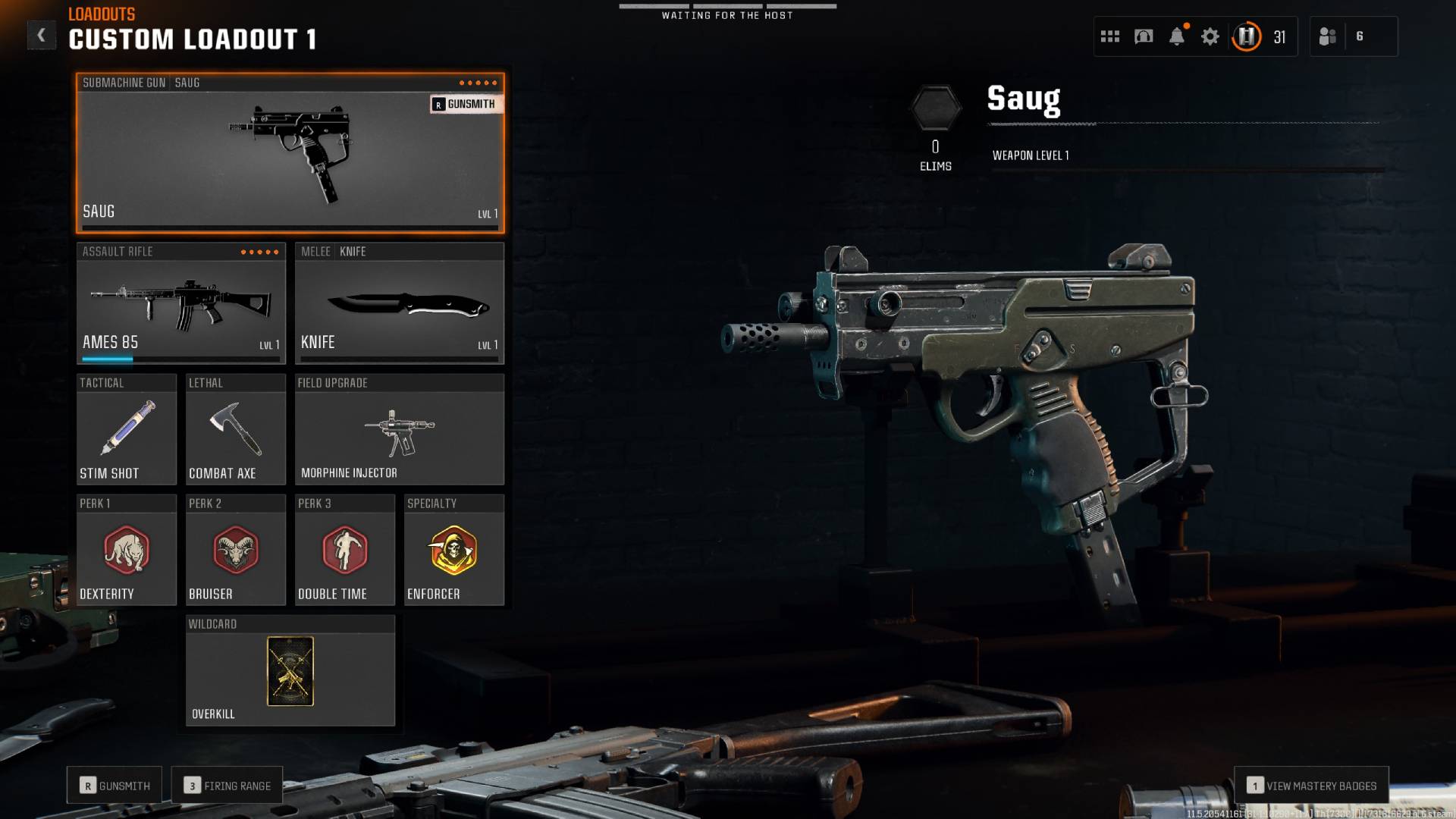 A menu shows the best loadout for the Saug in Black Ops 6