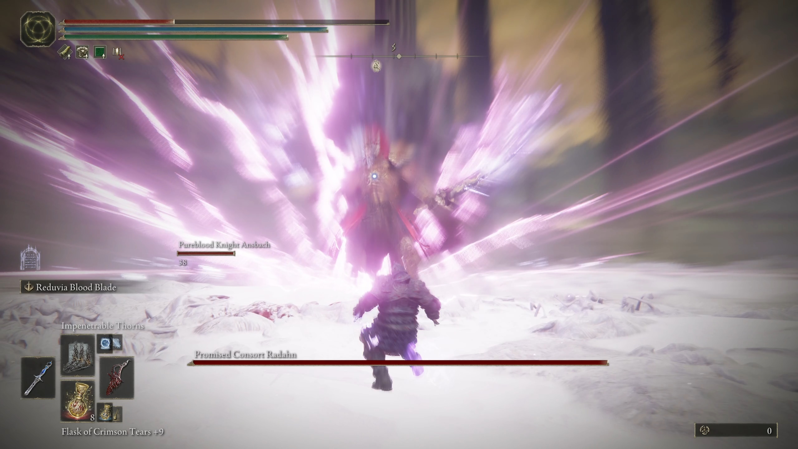 Radahn casts a gravity spell during the Elden Ring DLC final boss fight.