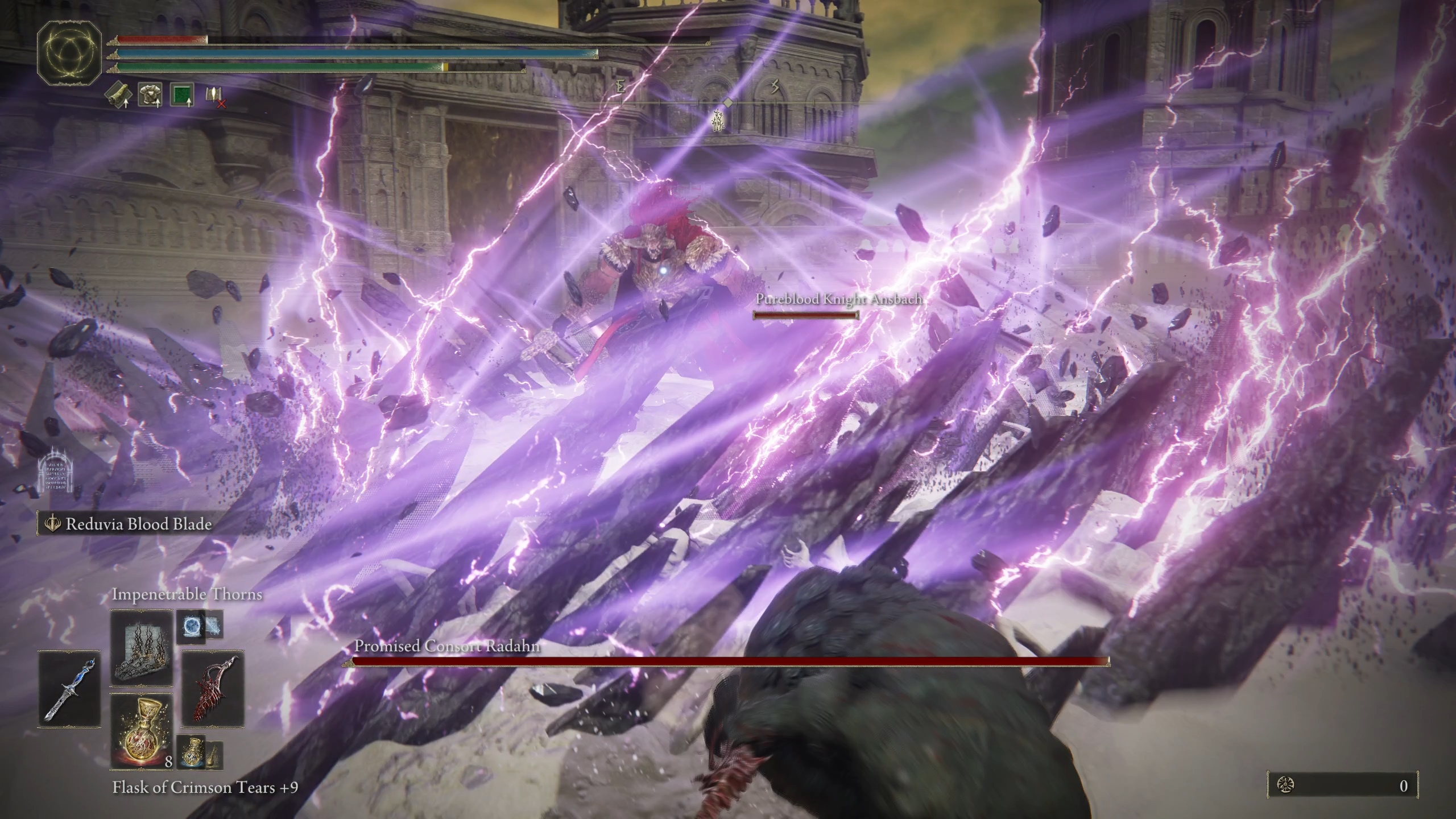 Radahn casts a large gravity magic spell during the Elden Ring DLC final boss fight.